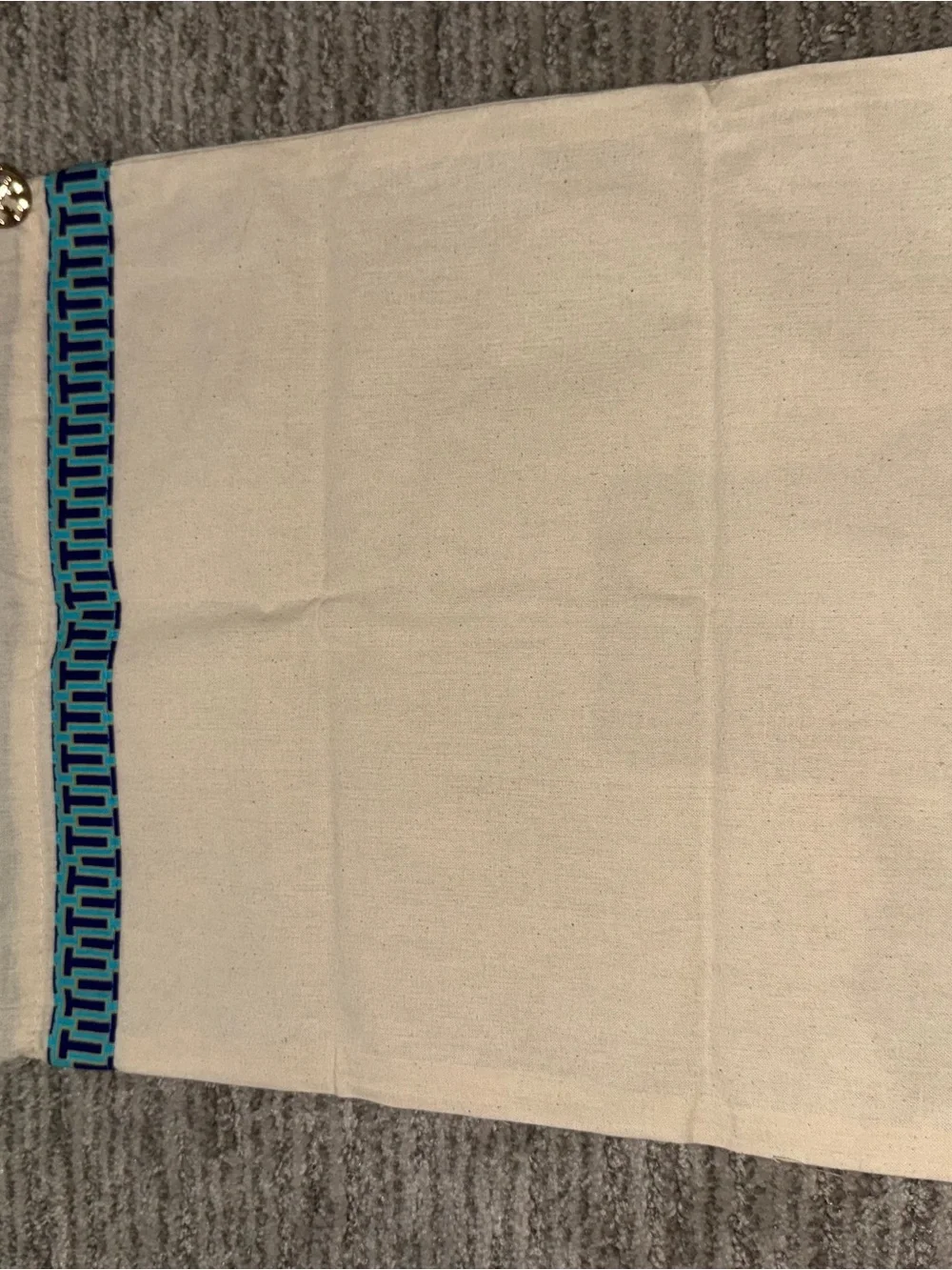Tory Burch Cream Canvas Shoe Bag